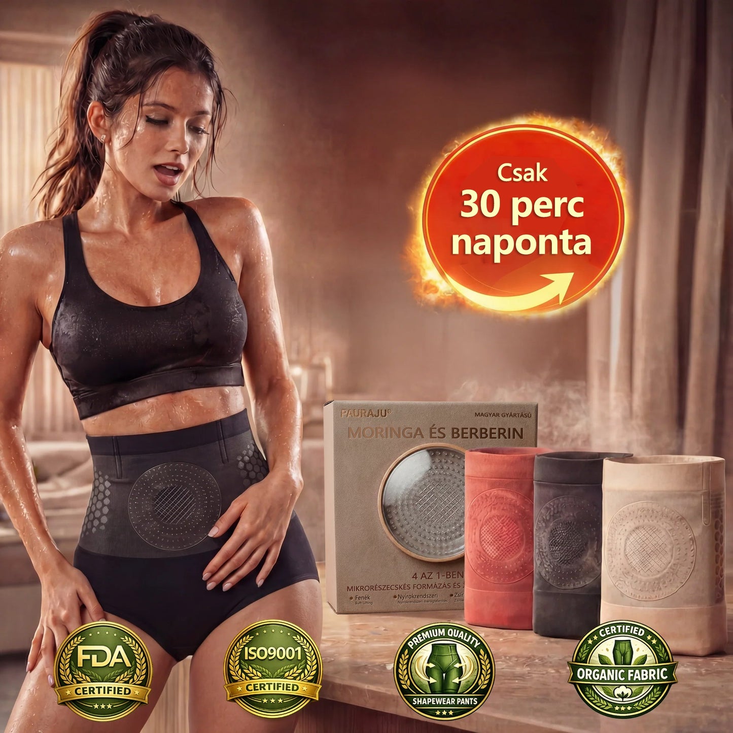 👸👸Hivatalos Márkabolt | ✅🛡️ 𝐏𝐀𝐔𝐑𝐀𝐉𝐔® 𝟐𝟎𝟐𝟔 Moringa & Berberine 4-az-1-ben Mikro-részecskés Formázó és Zsírégető Rövidnadrág✔️