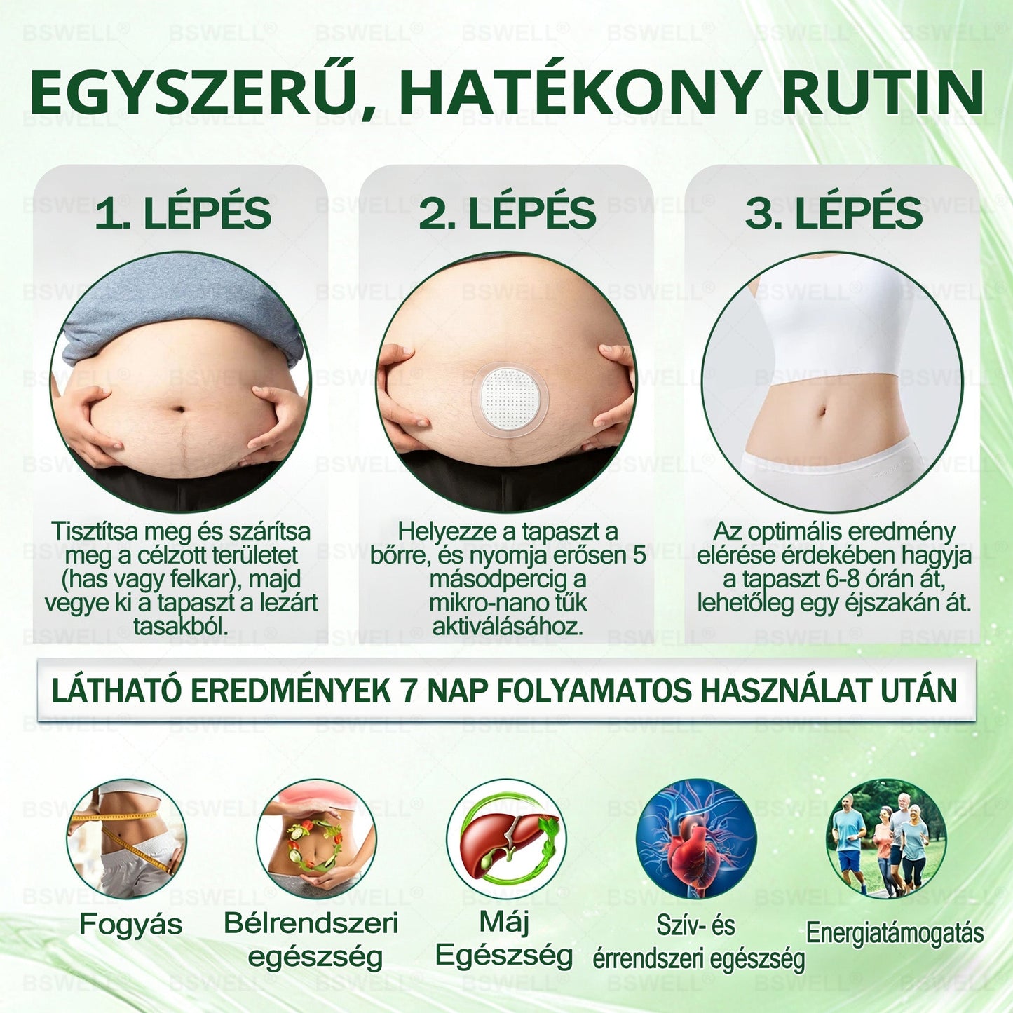 💚BSWELL® Nano mikrotűs karcsúsító tapasz (Naponta egyszer már 28 napon belül látható változások láthatók) Alkalmas: elhízás kezelésére, szív- és érrendszeri egészségre, cukorbetegség kezelésére, alvási apnoéra és bélrendszeri problémákra🔥