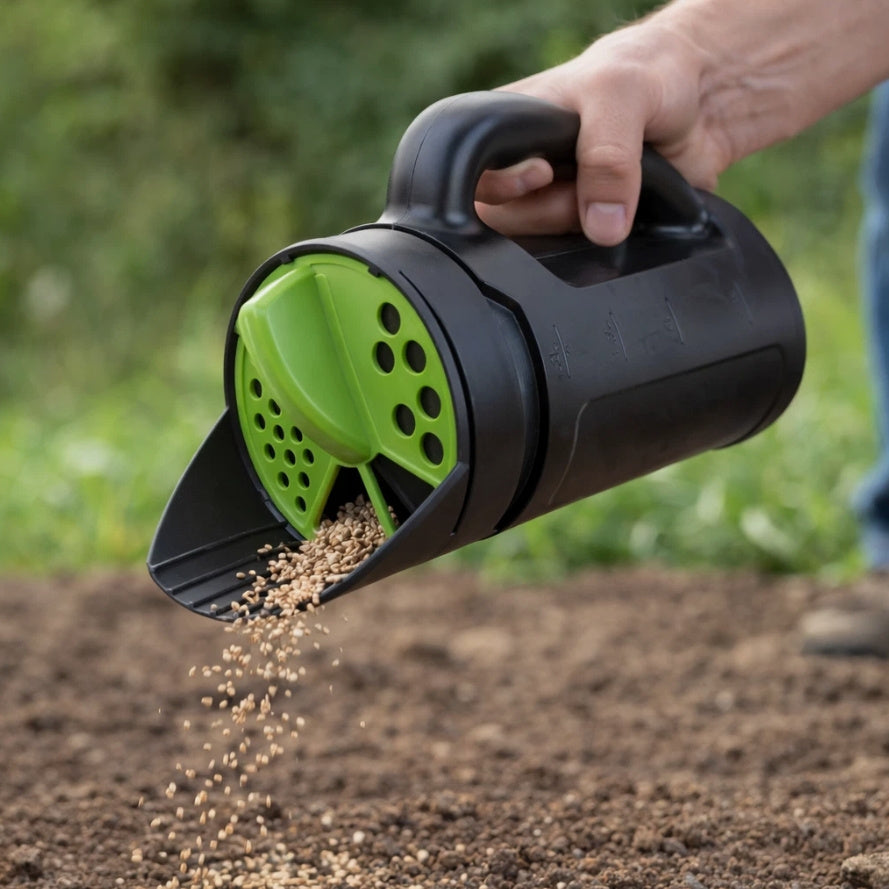 Faboer 2.5L Handheld Seed Spreader, 3 in 1 Feed Seeding Fertiliser